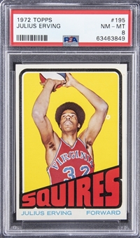 1972-73 Topps #195 Julius Erving Rookie Card – PSA NM-MT 8